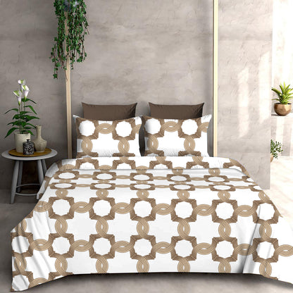 Interlaced Pattern with 300 TC High Quality California King Size Bed sheet and 2 x Pillow cover