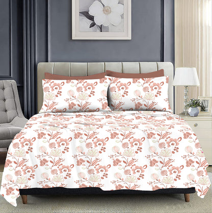 Floral Art King Size Bed sheets and 2 x Pillow covers