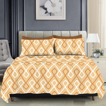 Abstract Geometric California King Size Bed sheet and 2 x Pillow covers