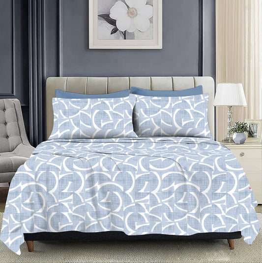 Modern Abstract Patterned California King Size Bed sheet and 2 x Pillow covers